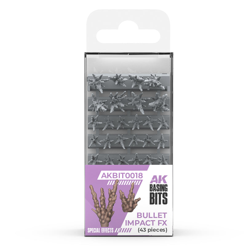 [AK Interactive] Bullet Impact FX - Basing Bits (43 Pieces)