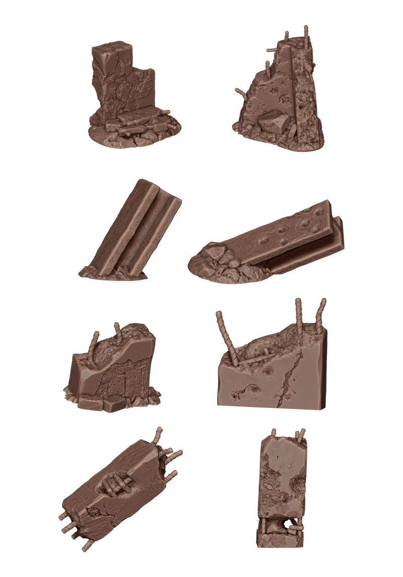 [AK Interactive] Concrete Ruins - Basing Bits