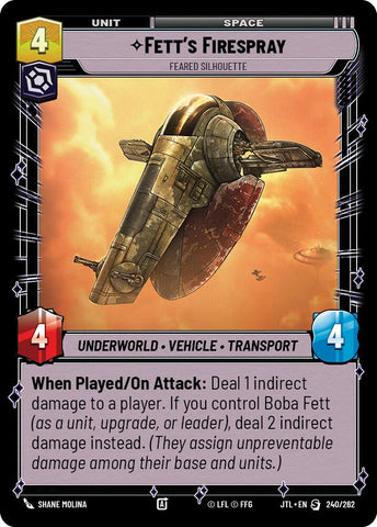 Fett's Firespray - Feared Silhouette (240/262) (240/257) [Jump to Lightspeed]
