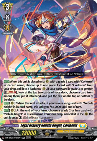 Loyal Bravery Nebula Knight, Corleanis (DZ-BT09/031EN) [Super Brave Detonation]