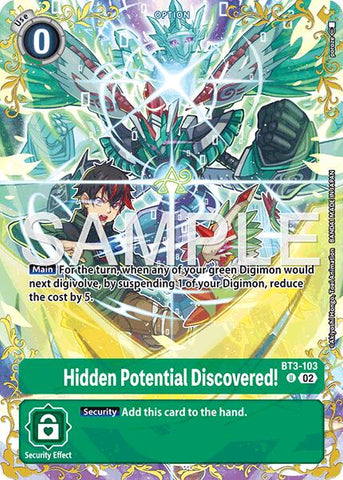 Hidden Potential Discovered! [BT3-103] (Alternate Art) [Dual Revolution]