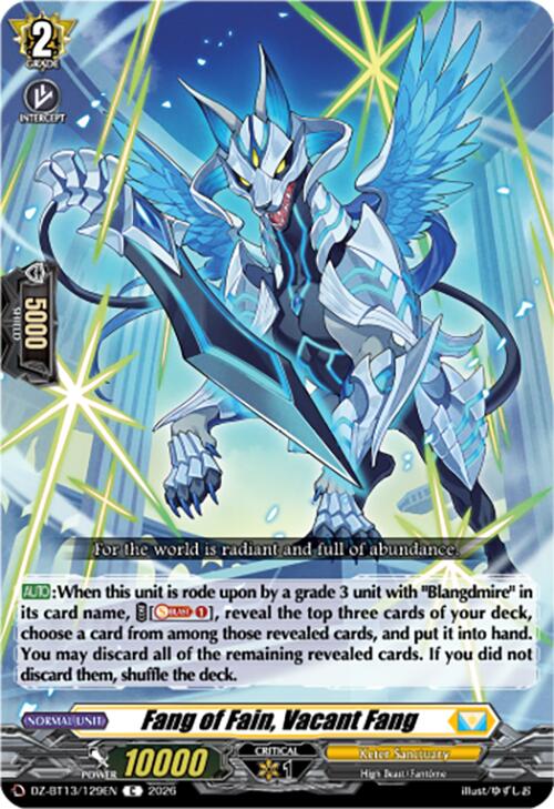 Fang of Fain, Vacant Fang (DZ-BT13/129EN) [Parallactic Clash]