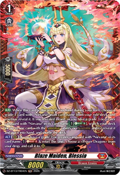Blaze Maiden, Blessia (DZ-BT13/FR04EN) [Parallactic Clash]