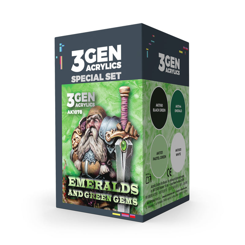 [AK Interactive] Wargame Color Set Emeralds And Green Gems