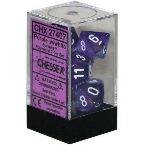 Chessex Translucent Purple/White - Set of 7