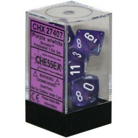 Chessex Translucent Purple/White - Set of 7
