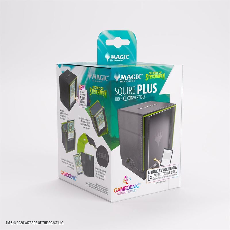 Deck Box Squire Plus XL - Black / Green [Secrets of Strixhaven]
