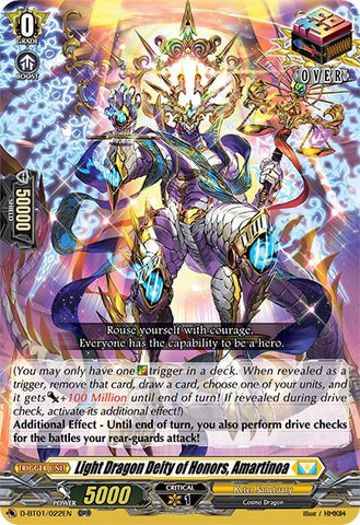 Light Dragon Deity of Honors, Amartinoa (D-BT01/022EN) [Genesis of the Five Greats]