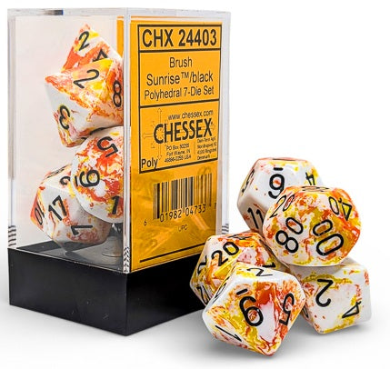 Chessex Brush Sunrise/Black - Set of 7