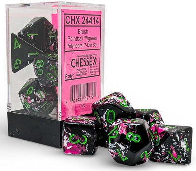 Chessex Brush Paintball/Green - Set of 7
