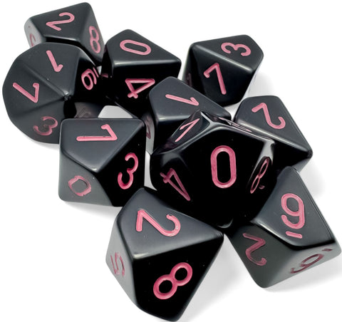 Chessex Opaque 10D10 Black/Pink