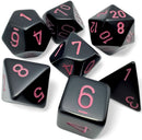 Chessex Opaque Black/Pink - Set of 7