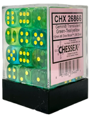 Chessex Gemini 36D6 Translucent Green-Teal/Yellow - 12mm