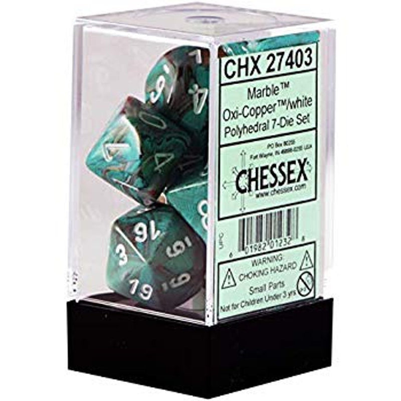 Chessex Marble Oui-Copper/White - Set of 7