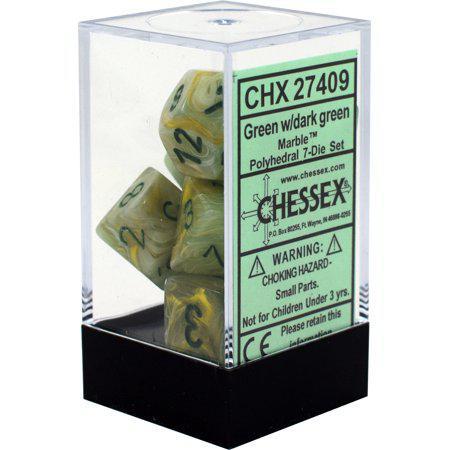 Chessex Marble Green/Dark Green - Set of 7