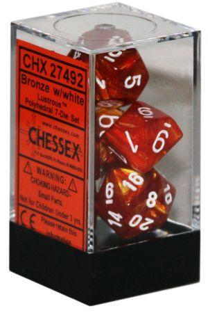 Chessex Lustrous Bronze w/White - Set of 7