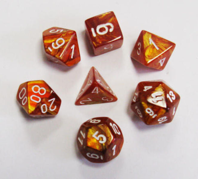 Chessex Lustrous Bronze w/White - Set of 7