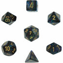Chessex Lustrous Shadow w/Gold - Set of 7