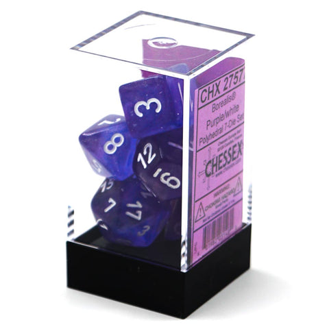 Chessex Borealis Purple/White - Set of 7