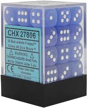 Chessex Frosted 36D6 Blue/White - 12mm