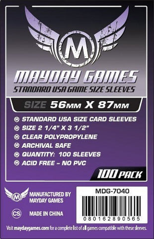Mayday Games: Board Game 100ct Sleeves - Standard Usa (56mm X 87mm)