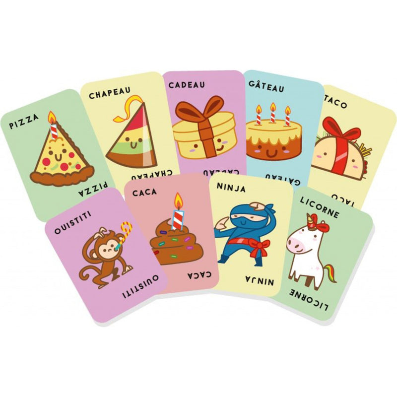 Taco, chapeau, gâteau, cadeau, pizza FR)