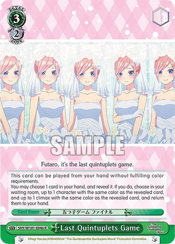 Last Quintuplets Game (5HY/W101-E046 R) [The Quintessential Quintuplets Movie]