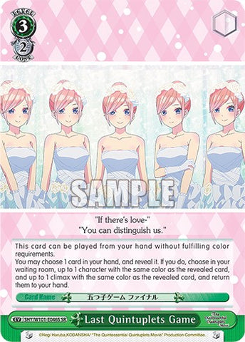 Last Quintuplets Game (5HY/W101-E046S SR) [The Quintessential Quintuplets Movie]