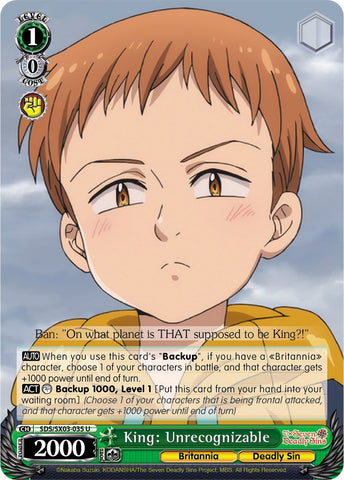 King: Unrecognizable (SDS/SX03-035 U) [The Seven Deadly Sins]