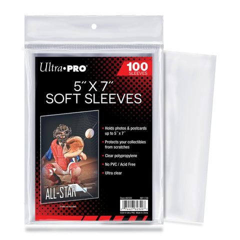 Ultra PRO: 100ct Soft Sleeves (5" x 7")