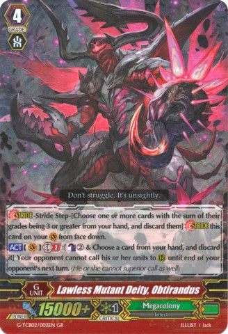 Lawless Mutant Deity, Obtirandus (G-TCB02/002EN) [The GENIUS STRATEGY]