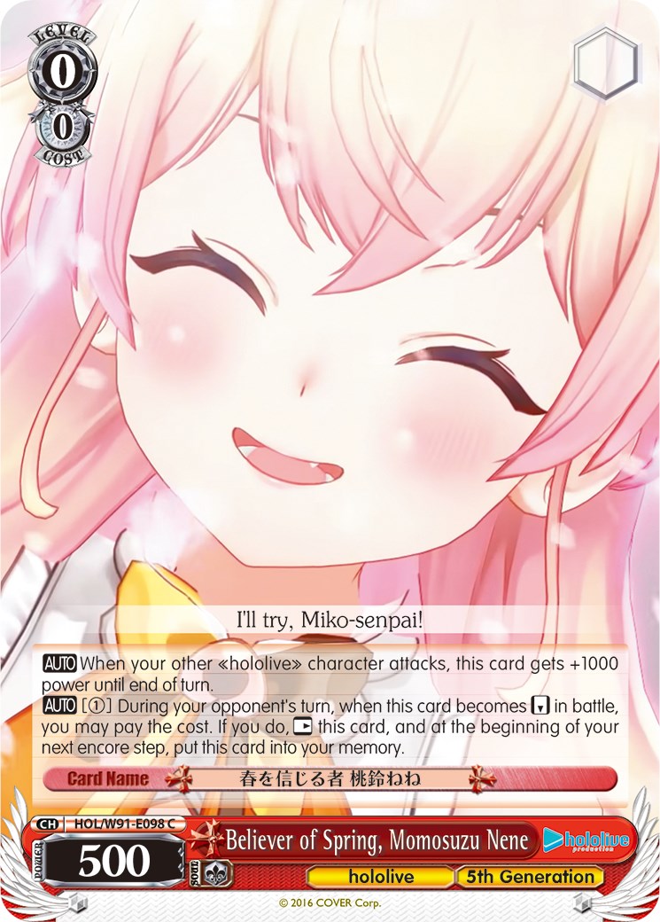 Believer of Spring, Momosuzu Nene (HOL/W91-E098 C) [hololive production]